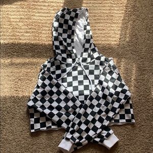 Cropped Checkerboard Hoodie